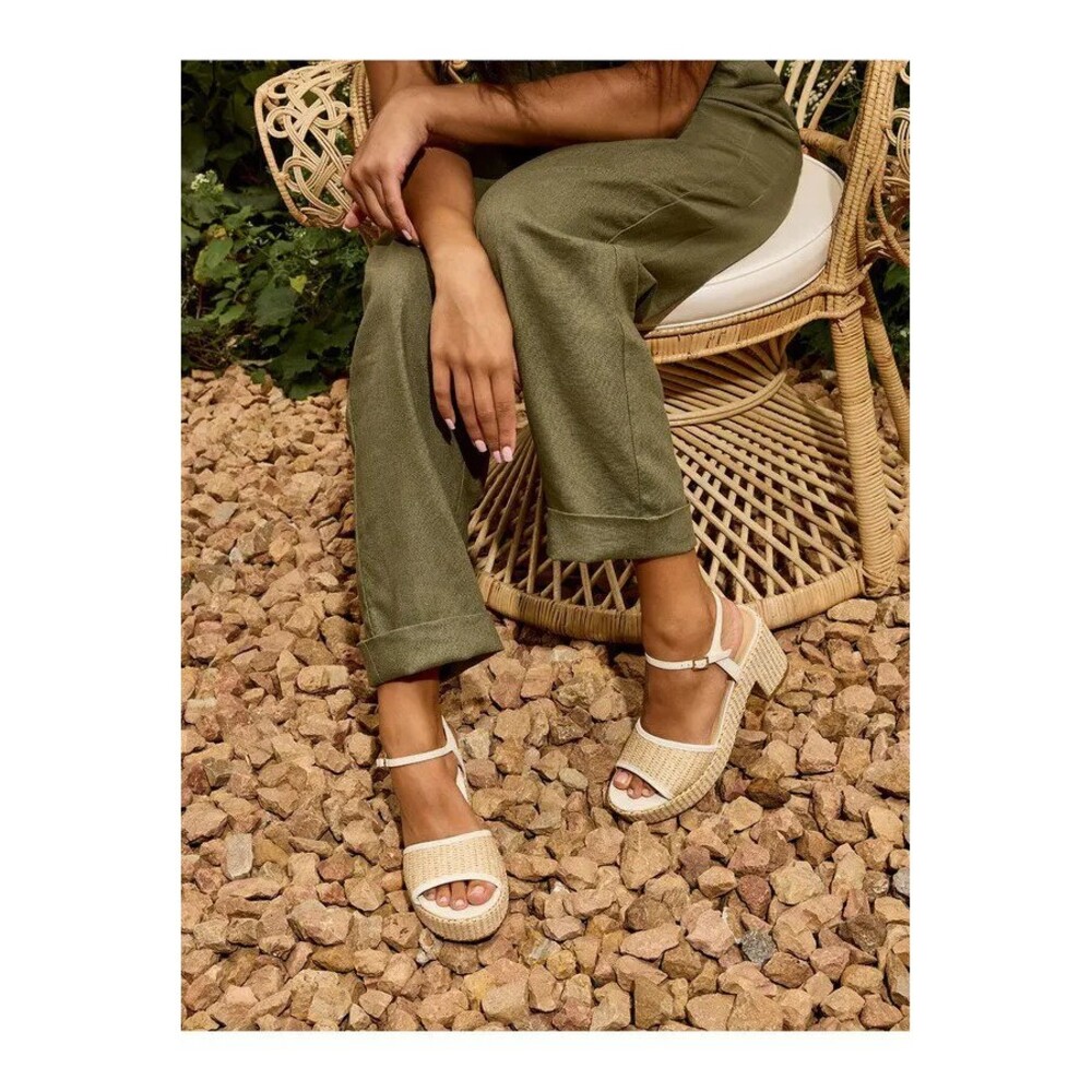 MARION PARKE Haven Platform Sandal Women's 40 Cream Coconut Girl Designer Vacay - Picture 2 of 13